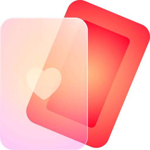 Ace of hearts Glassmorphism Gradient icon