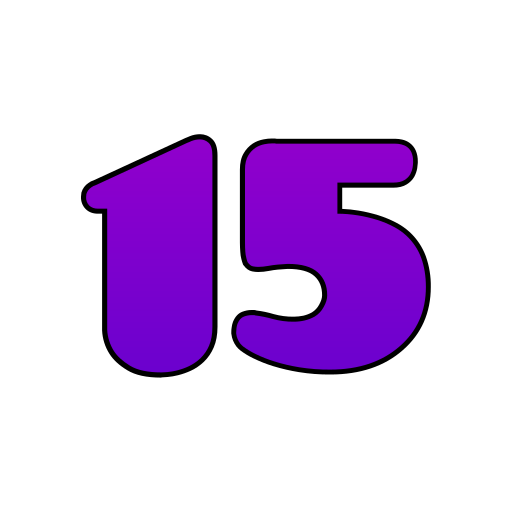 numéro 15 Generic gradient lineal-color Icône