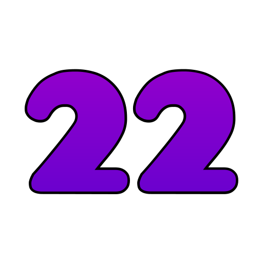 nummer 22 Generic gradient lineal-color icoon