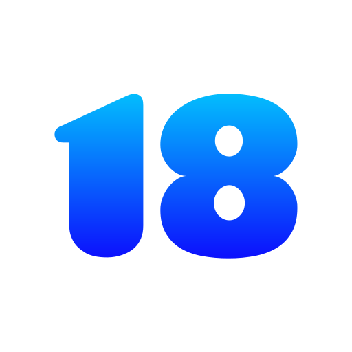 numer 18 Generic gradient fill ikona