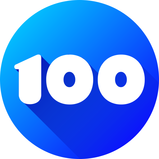One hundred Generic gradient fill icon
