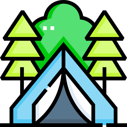 캠핑 Detailed Straight Lineal color icon
