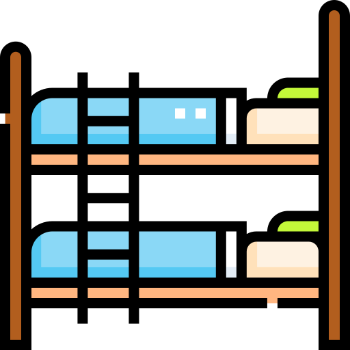 이층 침대 Detailed Straight Lineal color icon