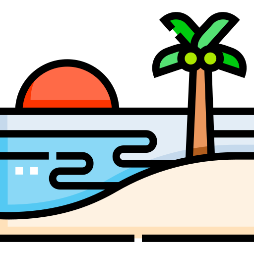 해변 Detailed Straight Lineal color icon