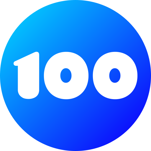 One hundred Generic gradient fill icon
