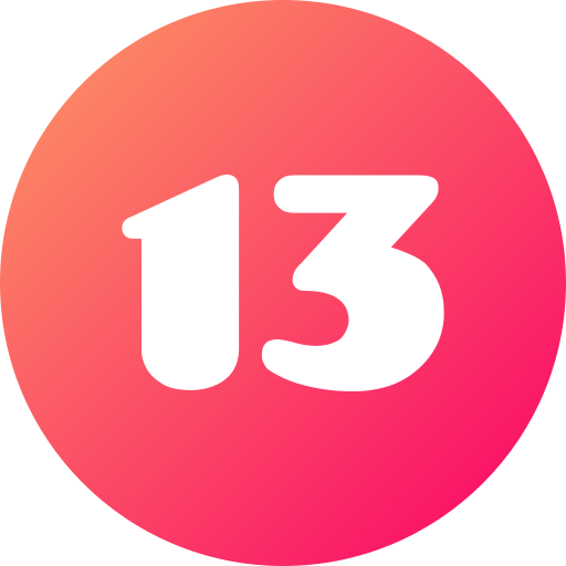 nummer 13 Generic gradient fill icoon