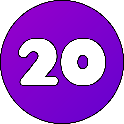 numero 20 Generic gradient lineal-color icono