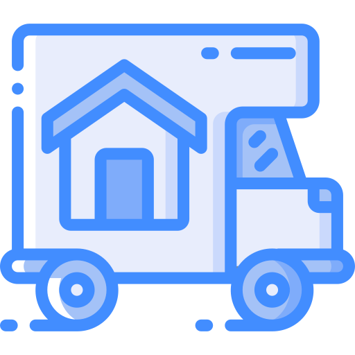 Moving truck Basic Miscellany Blue icon