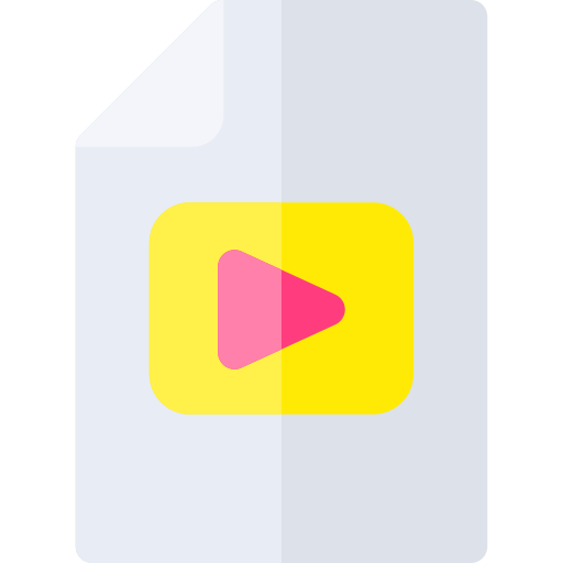 Archivo de vídeo Basic Rounded Flat icono