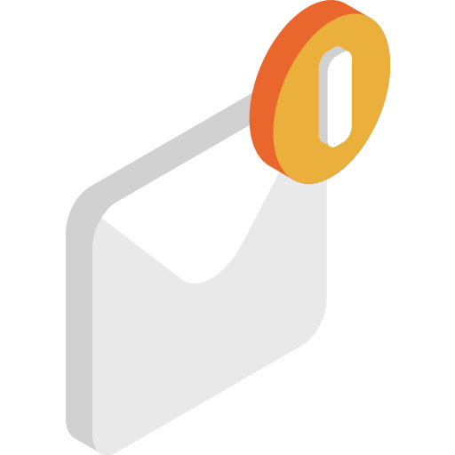 Nuevo correo electrónico Isometric Flat icono