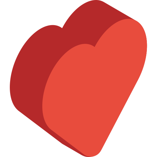 Corazón Isometric Flat icono