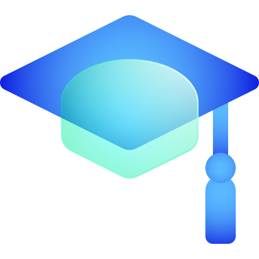 卒業帽 Glassmorphism Gradient icon