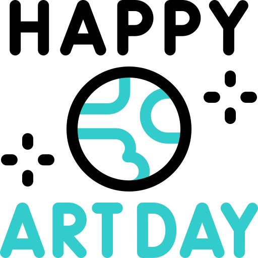 Happy art day Basic Accent Outline icon