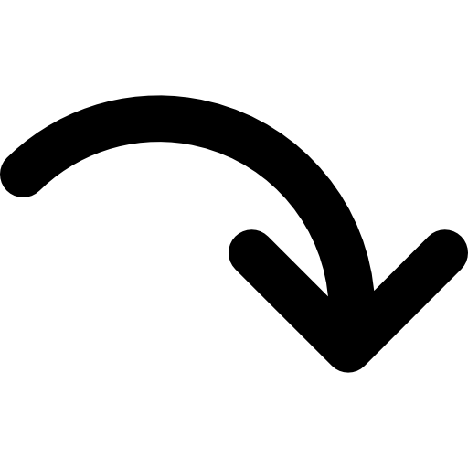 flecha curva Basic Rounded Lineal icono
