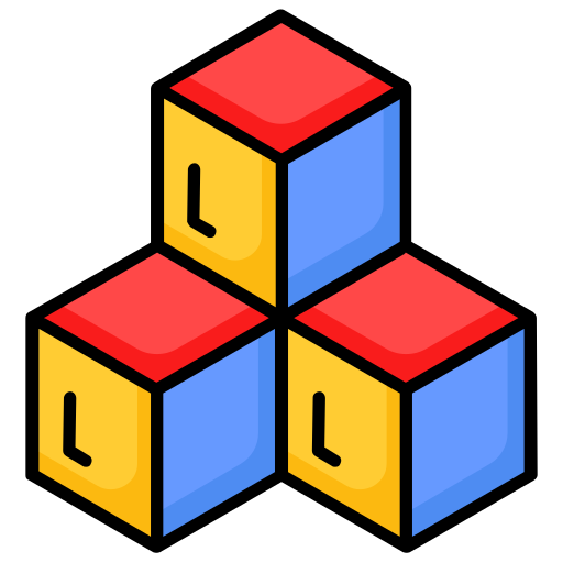 kubus spelen Generic color lineal-color icoon