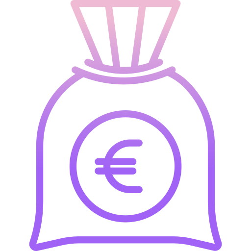 torba z pieniędzmi Icongeek26 Outline Gradient ikona