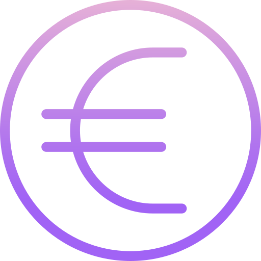 symbol euro Icongeek26 Outline Gradient ikona
