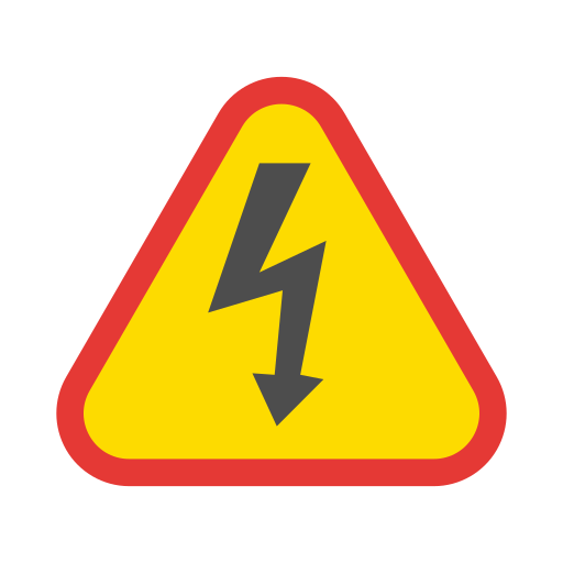 Electrical danger sign Generic color fill icon