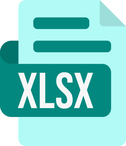 .xlsx ファイル形式 Generic color fill icon