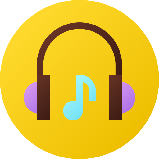 Headphones Flat Circular Gradient icon