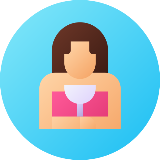 女性 Flat Circular Gradient icon
