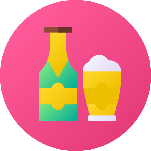 ビール Flat Circular Gradient icon