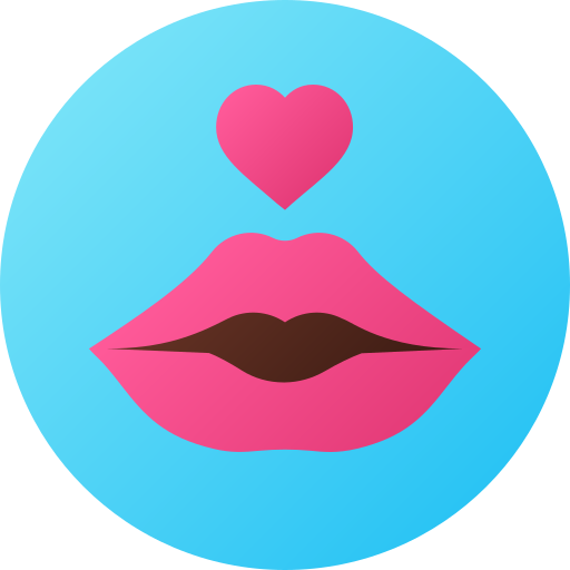 キス Flat Circular Gradient icon
