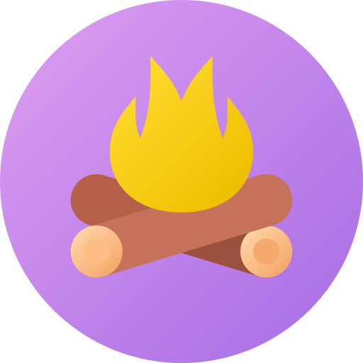 たき火 Flat Circular Gradient icon