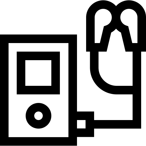 odtwarzacz muzyki Basic Straight Lineal ikona