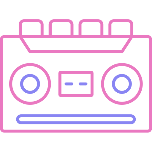 Кассетный магнитофон Generic color outline иконка