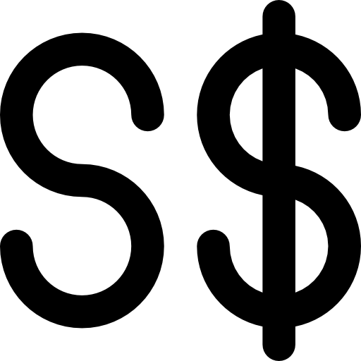 dólar de singapura Basic Rounded Lineal Ícone
