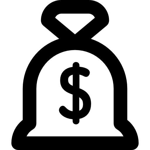 torba z pieniędzmi Basic Rounded Lineal ikona