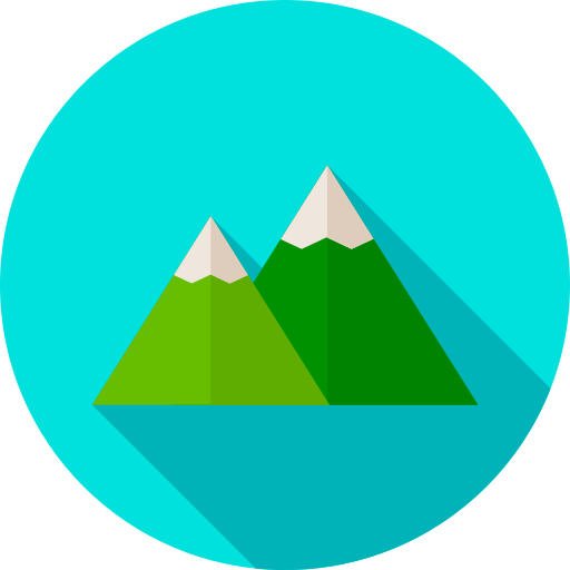 Montañas Flat Circular Flat icono
