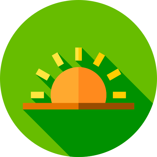 wschód słońca Flat Circular Flat ikona