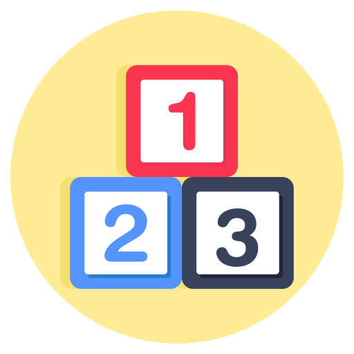 Number blocks Generic color fill icon