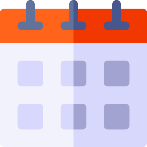 calendrier Basic Rounded Flat Icône