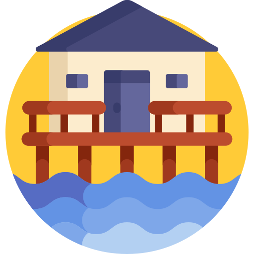 пляжный домик Detailed Flat Circular Flat иконка