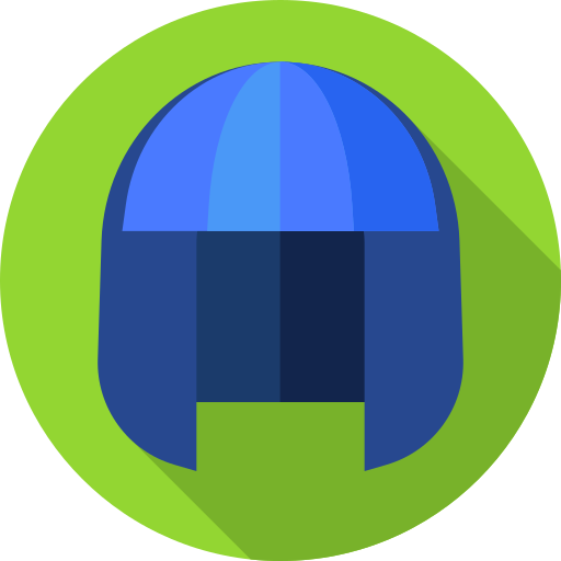 pruik Flat Circular Flat icoon