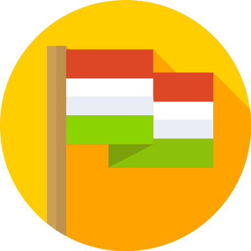 drapeau indien Flat Circular Flat Icône