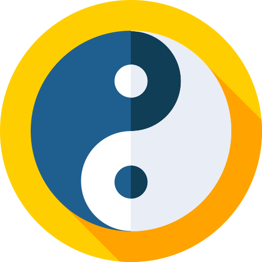 陰陽 Flat Circular Flat icon