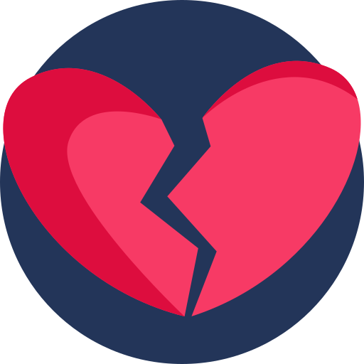 El corazón roto Detailed Flat Circular Flat icono
