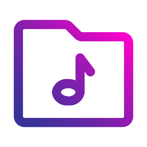 Music folder Generic gradient outline icon