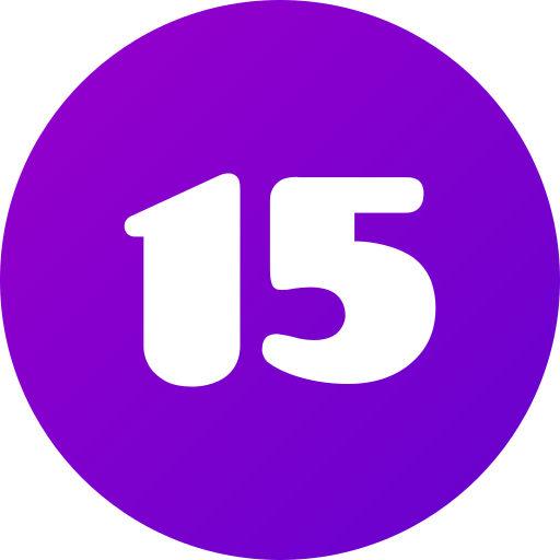 numero 15 Generic gradient fill icona