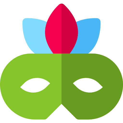 máscara de carnaval Basic Rounded Flat icono