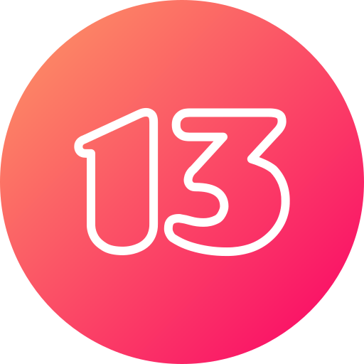nummer 13 Generic gradient fill icon