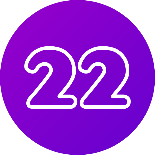 nummer 22 Generic gradient fill icon