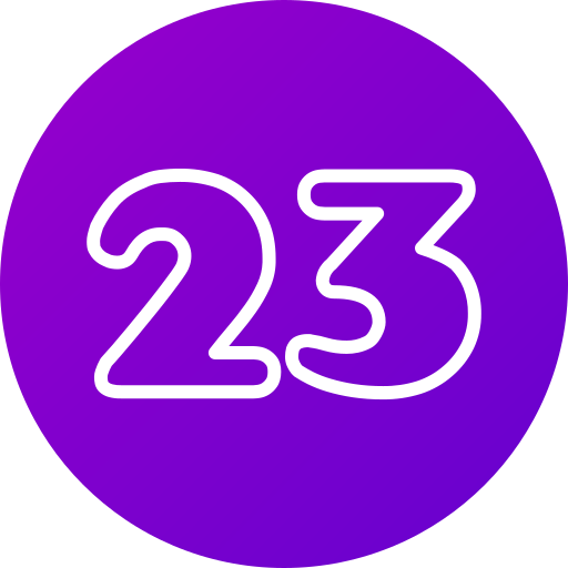 Number 23 Generic gradient fill icon