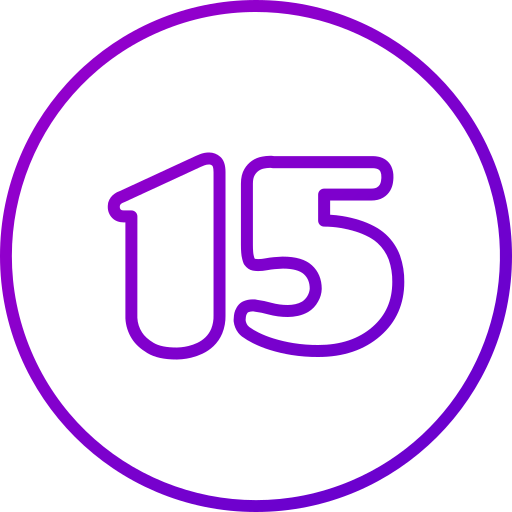 numero 15 Generic gradient outline icono