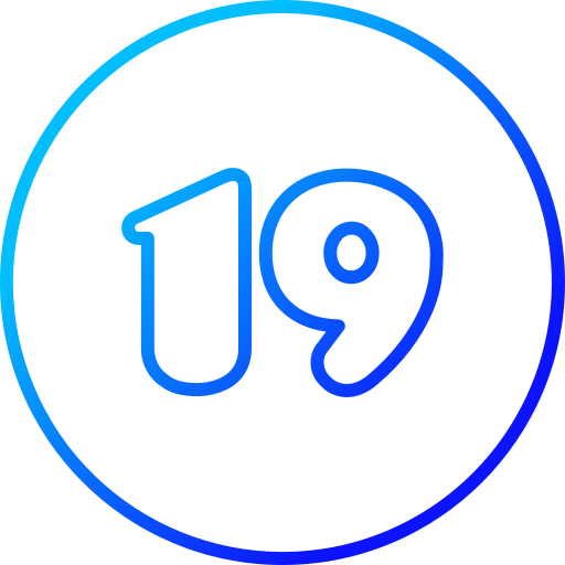 número 19 Generic gradient outline icono