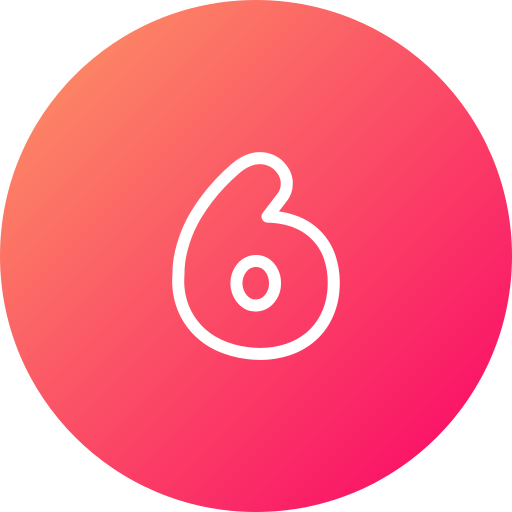 Number 6 Generic gradient fill icon
